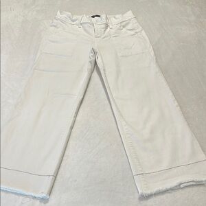 LEVEL 99 WOMENS SIZE 26 White Wide-Leg Cropped Jeans, Button Fly
